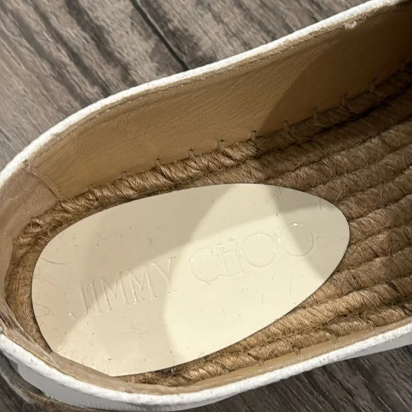 Jimmy Choo Dawn Espadrille Optic White Sneakers Shoes 41